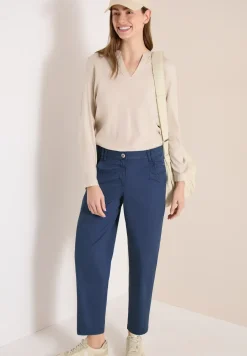 Mid Waist broek met wijde pijpen in casual pasvorm