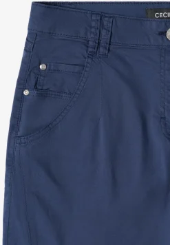 Mid Waist broek met wijde pijpen in casual pasvorm