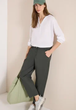 Mid Waist broek met wijde pijpen in casual pasvorm
