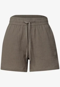 Mid Waist shorts van neteldoek