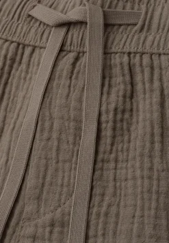 Mid Waist shorts van neteldoek