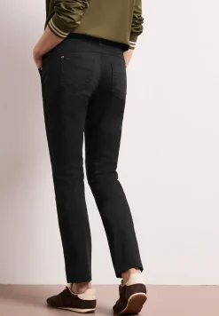 Mid Waist Slim Legs broek in satijnlook