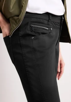 Mid Waist Slim Legs broek in satijnlook