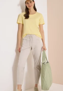 Mid Waist Slim Legs broek in een gewassen look