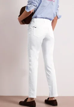 Mid Waist Slim Legs broek in satijnlook