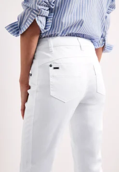 Mid Waist Slim Legs broek in satijnlook