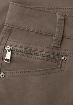 Mid Waist Slim Legs broek in satijnlook