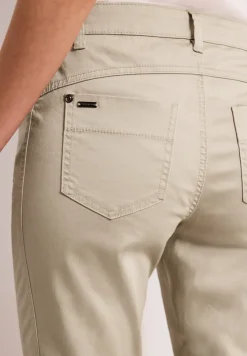 Mid Waist Slim Legs broek in satijnlook