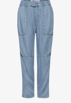 Mid Waist Slim Legs broek in een gewassen look