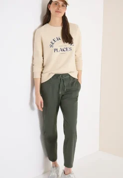 Mid Waist Slim Legs broek in Loose Fit