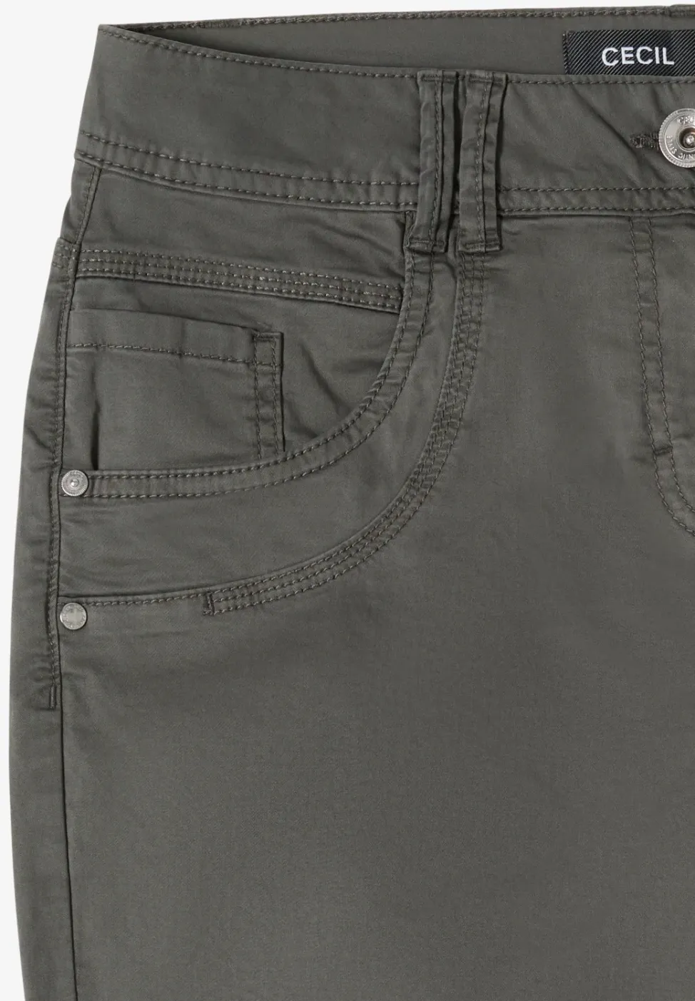 Mid Waist Slim Legs broek in casual fit