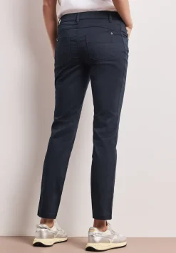 Mid Waist Slim Legs broek in satijnlook
