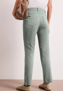 Mid Waist Slim Legs broek in satijnlook
