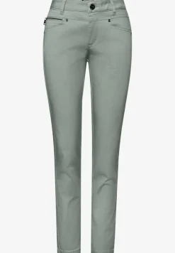 Mid Waist Slim Legs broek in satijnlook