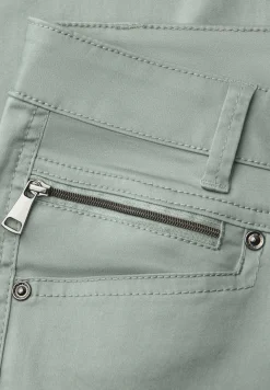Mid Waist Slim Legs broek in satijnlook
