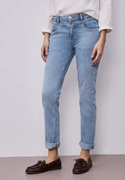 Mid Waist Slim Legs jeans met turn-up