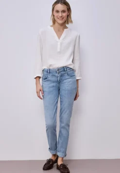 Mid Waist Slim Legs jeans met turn-up