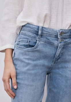 Mid Waist Slim Legs jeans met turn-up