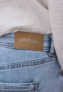 Mid Waist Slim Legs jeans met turn-up