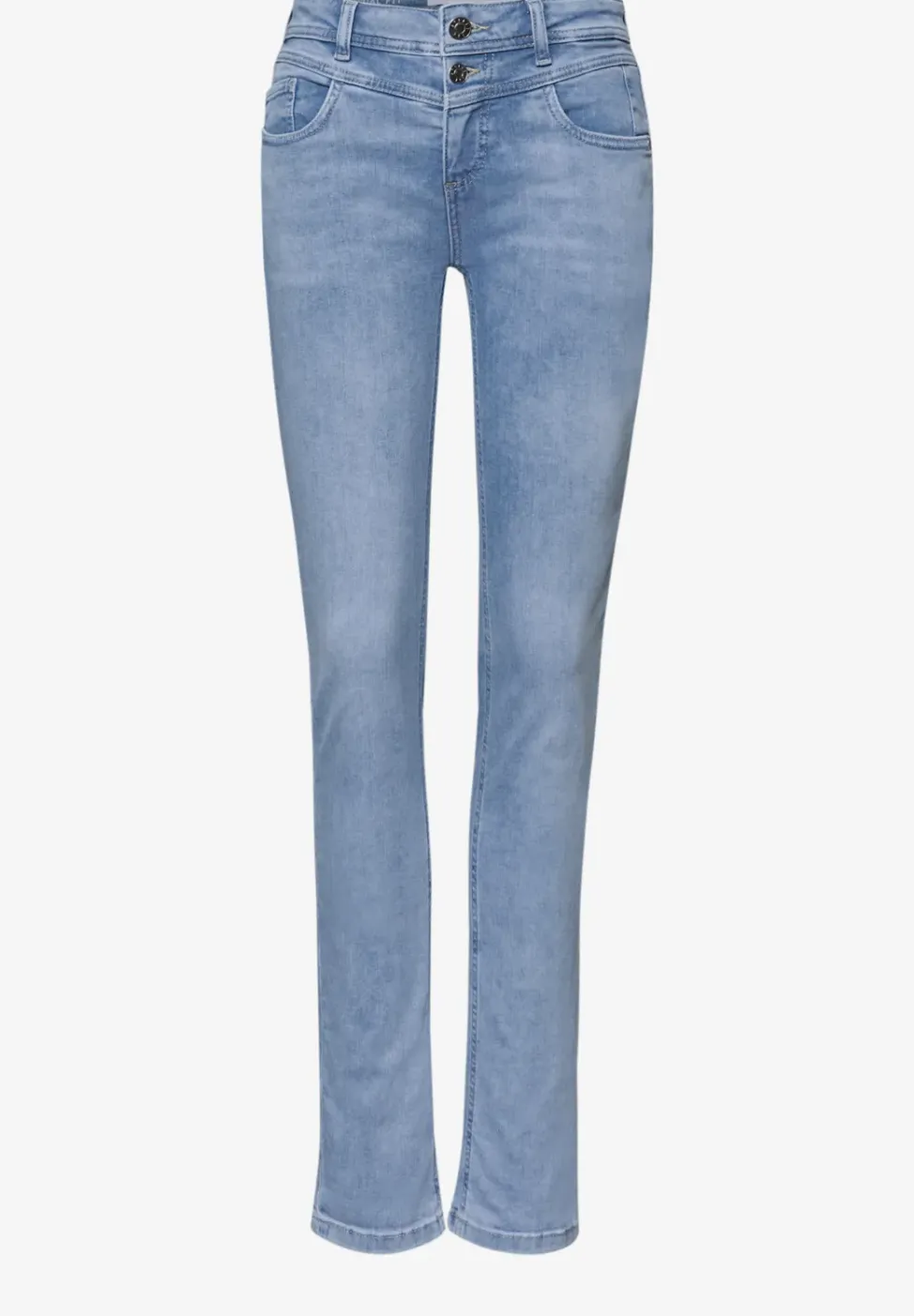 Mid Waist Slim Legs jeans met turn-up