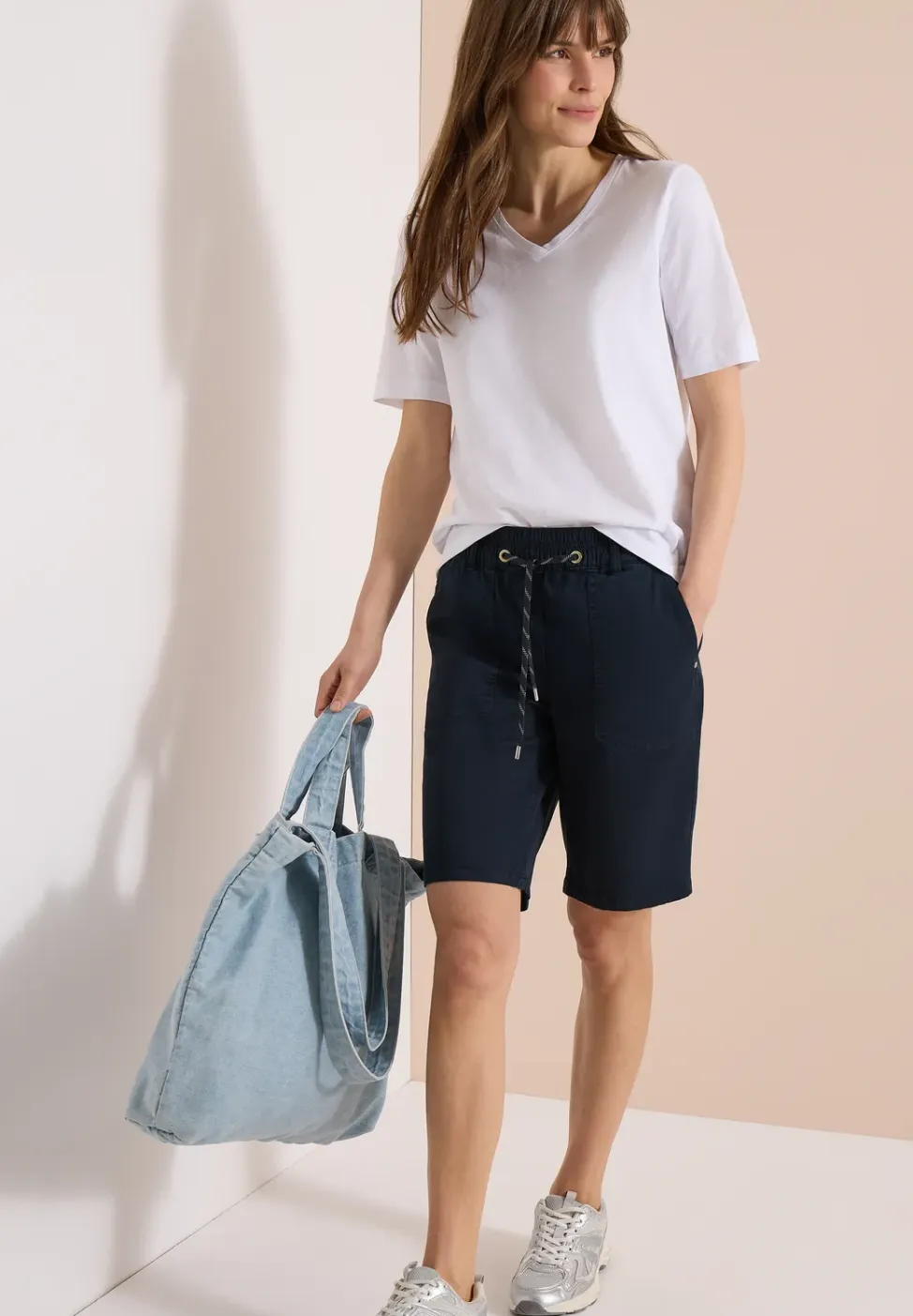 Mid Waist straight legs short in casual pasvorm