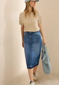 Midi denim rok