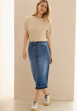 Midi denim rok