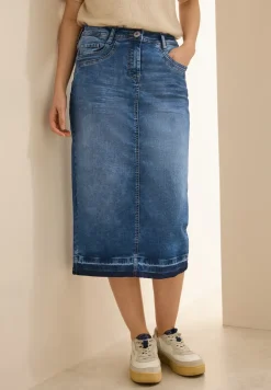 Midi denim rok