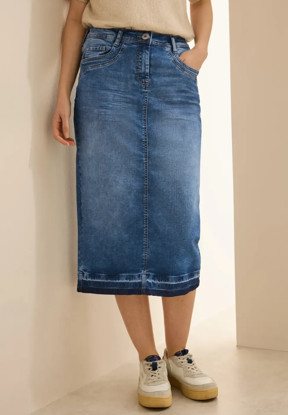 Midi denim rok