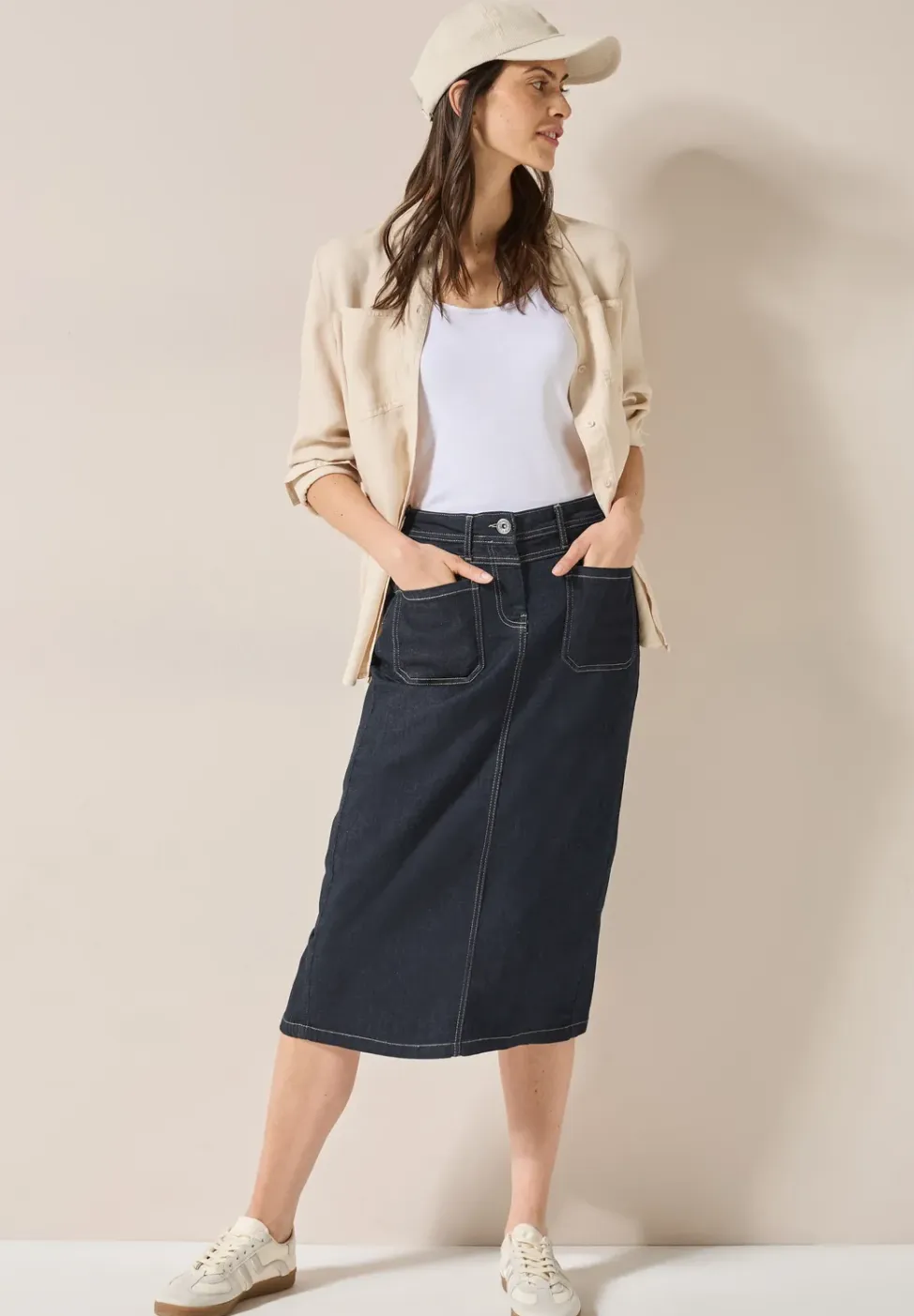 Midi denim rok