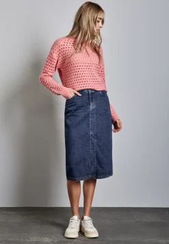 Midi denim rok