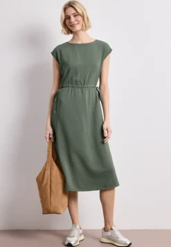Midi-jurk met boothals