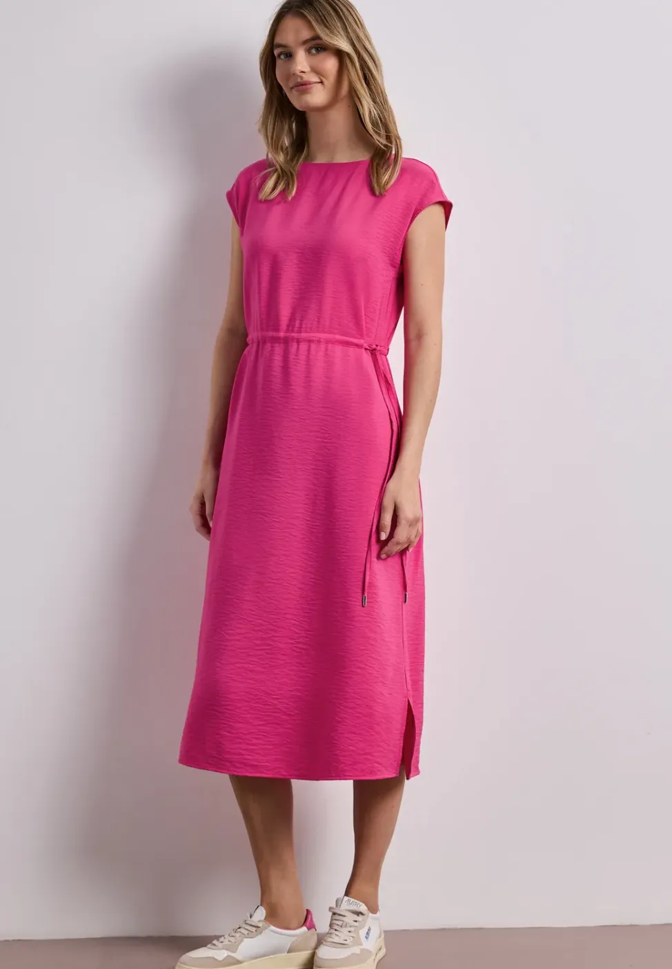 Midi-jurk met boothals