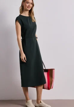 Midi-jurk met boothals