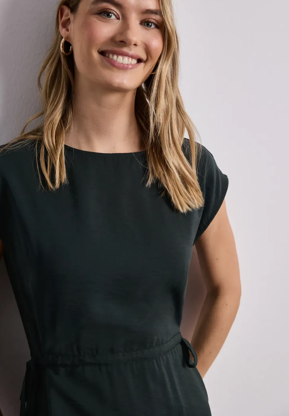 Midi-jurk met boothals