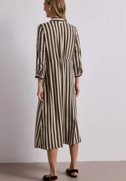 Midi-jurk met doorlopende knoopsluiting