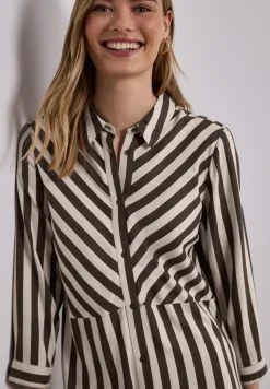 Midi-jurk met doorlopende knoopsluiting