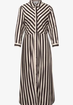 Midi-jurk met doorlopende knoopsluiting