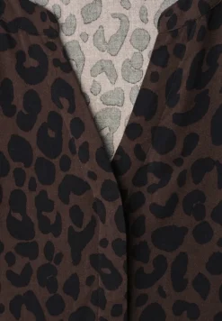 Midi-jurk met gespleten hals en print