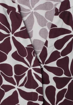 Midi-jurk met gespleten hals en print