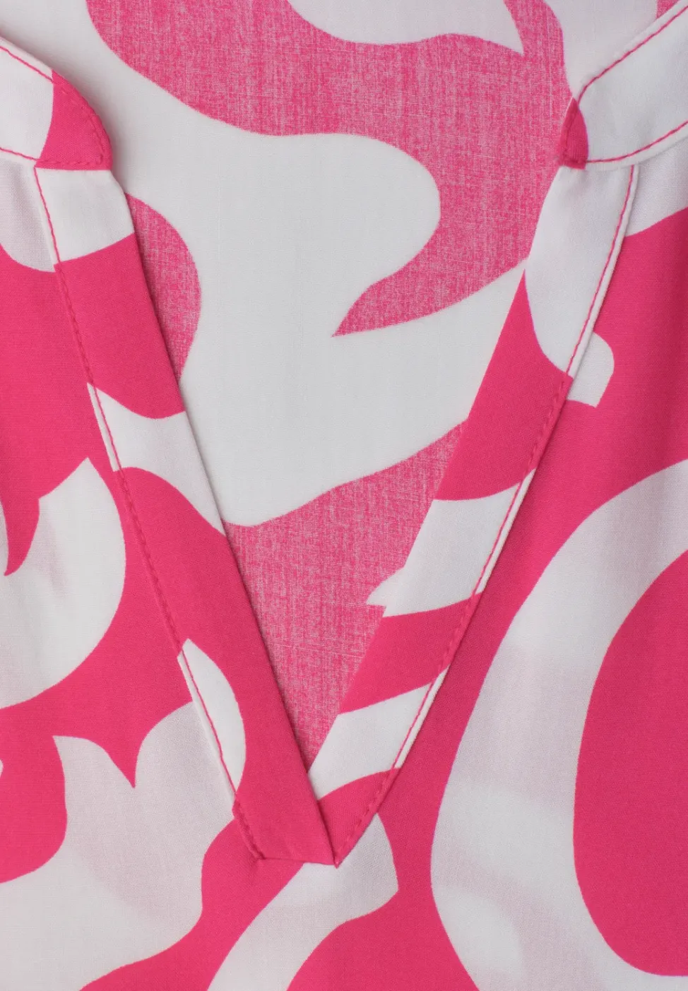 Midi-jurk met gespleten hals en print