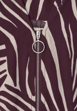 Midi-jurk met gespleten hals en ritssluiting