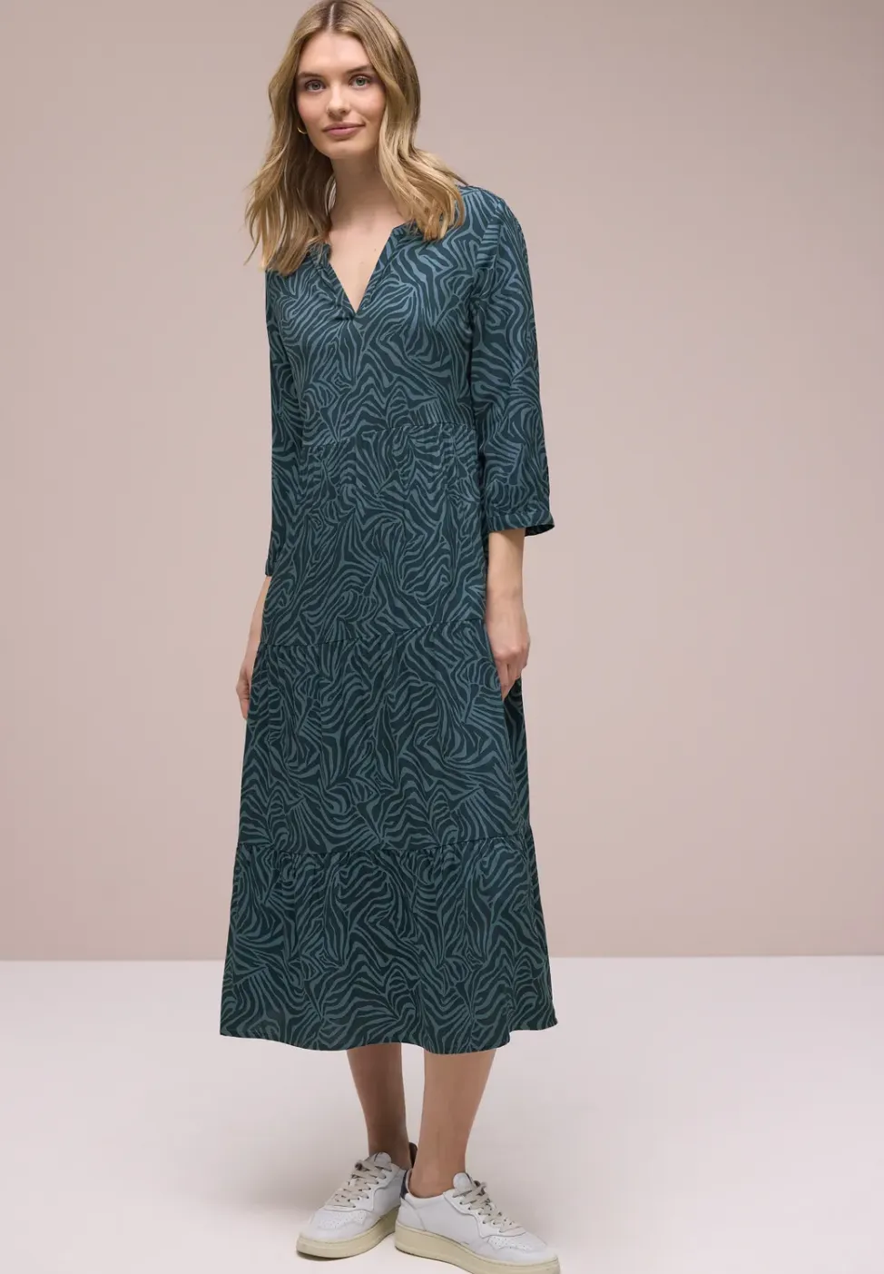 Midi-jurk met grafische print