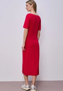 Midi-jurk met knoopdetail