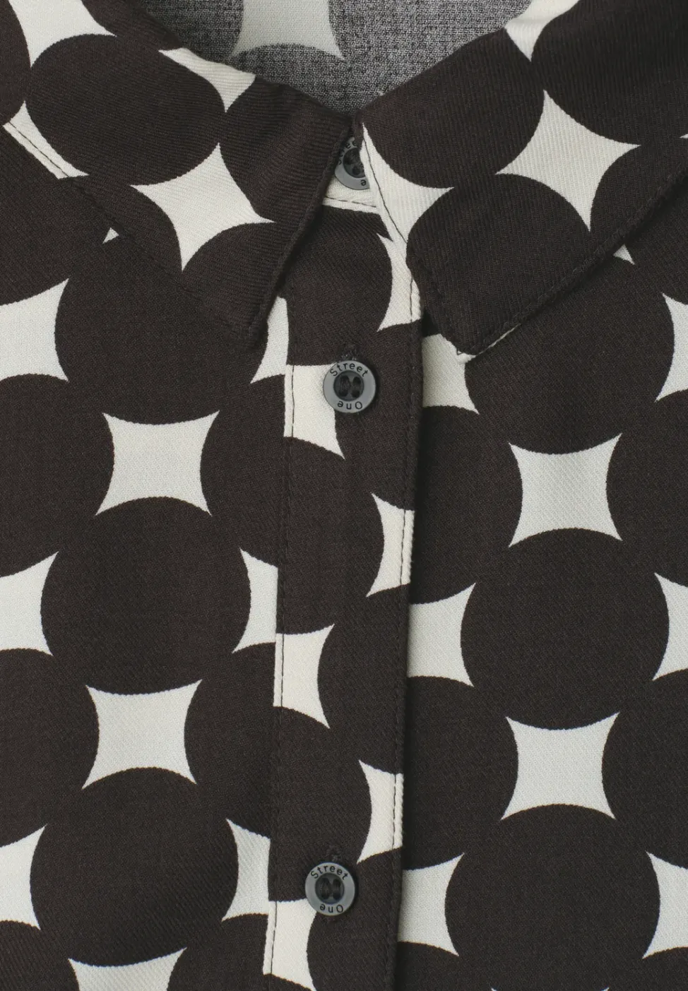 Midi-jurk met knopen en stippenpatroon