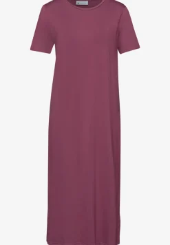 Midi-jurk met korte mouwen en splitdetail