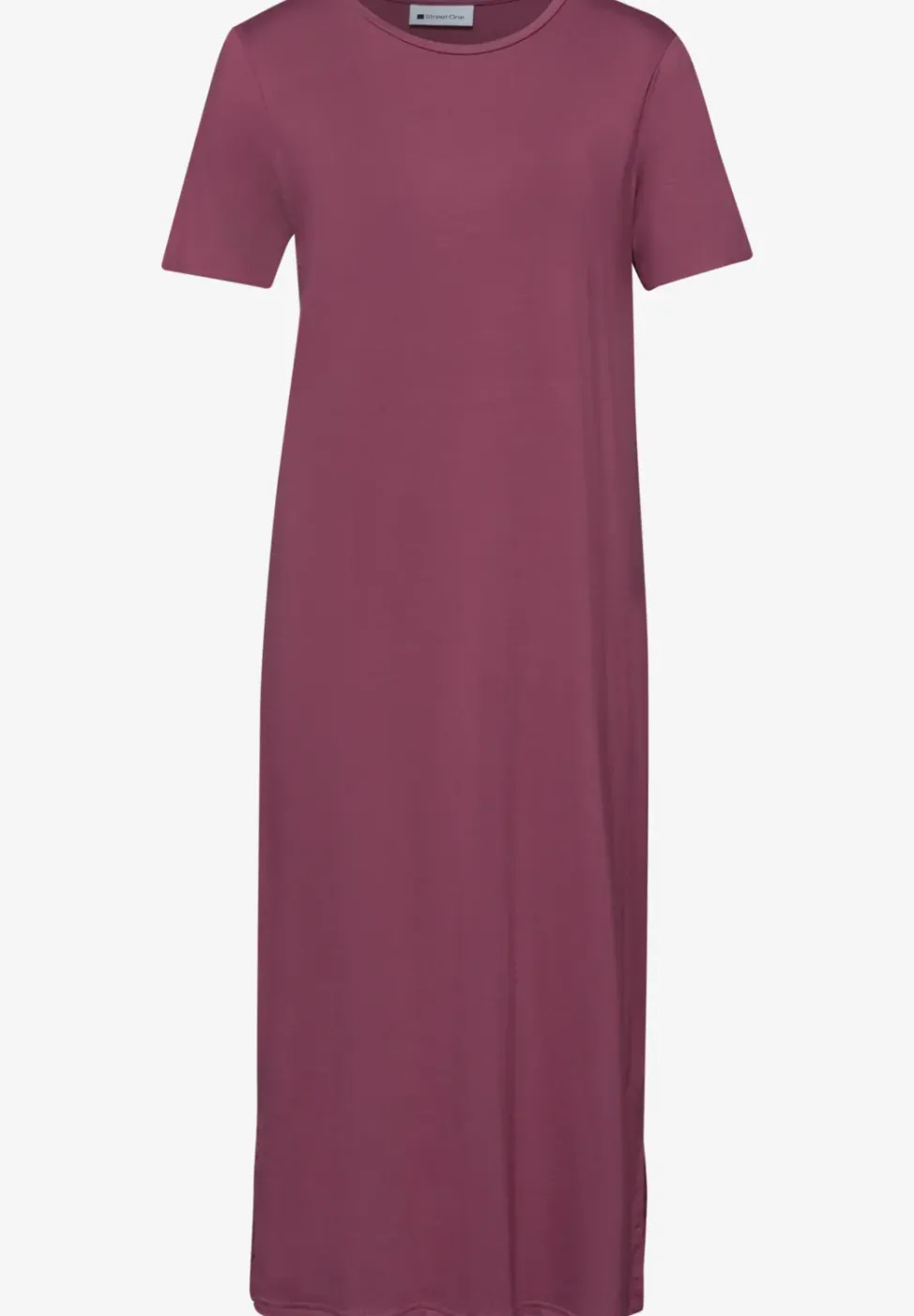 Midi-jurk met korte mouwen en splitdetail