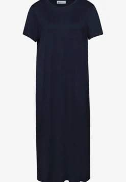 Midi-jurk met korte mouwen en splitdetail