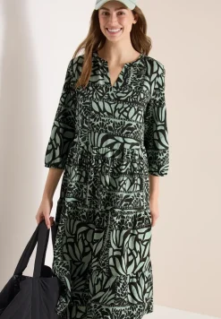 Midi-jurk met patchworkprint