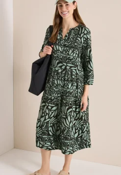 Midi-jurk met patchworkprint